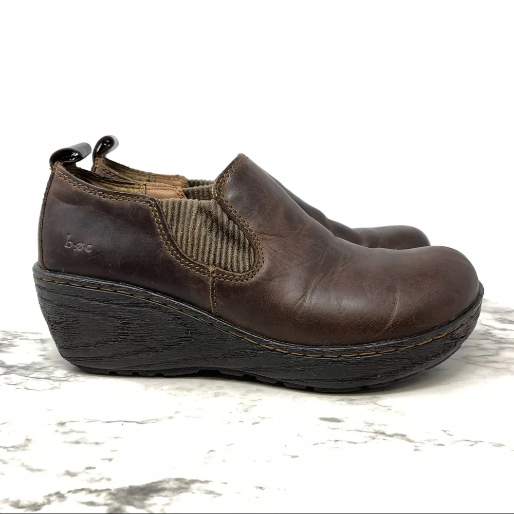 B.O.C. By Born Stefana Oiled Brown Leather Comfort Booties 6.5 Earthy Classic